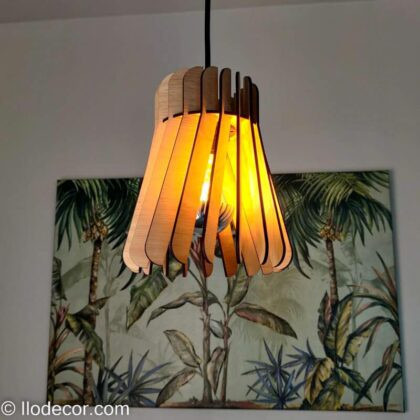 Lampe tournante en bois