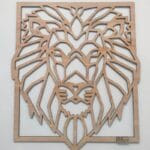 Cadre lion géométrique en bois