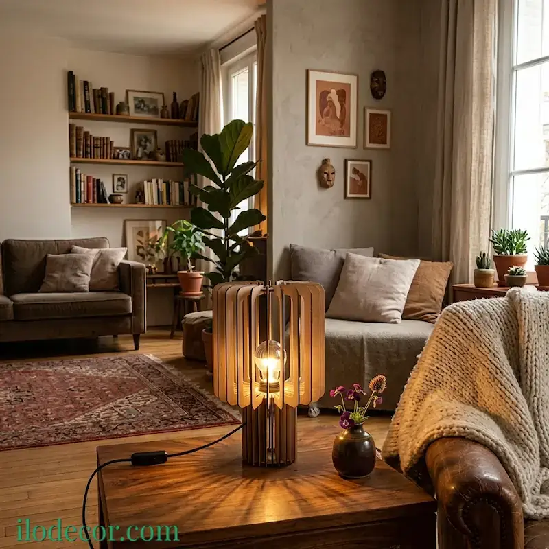 lampe de chevet bois scandinave