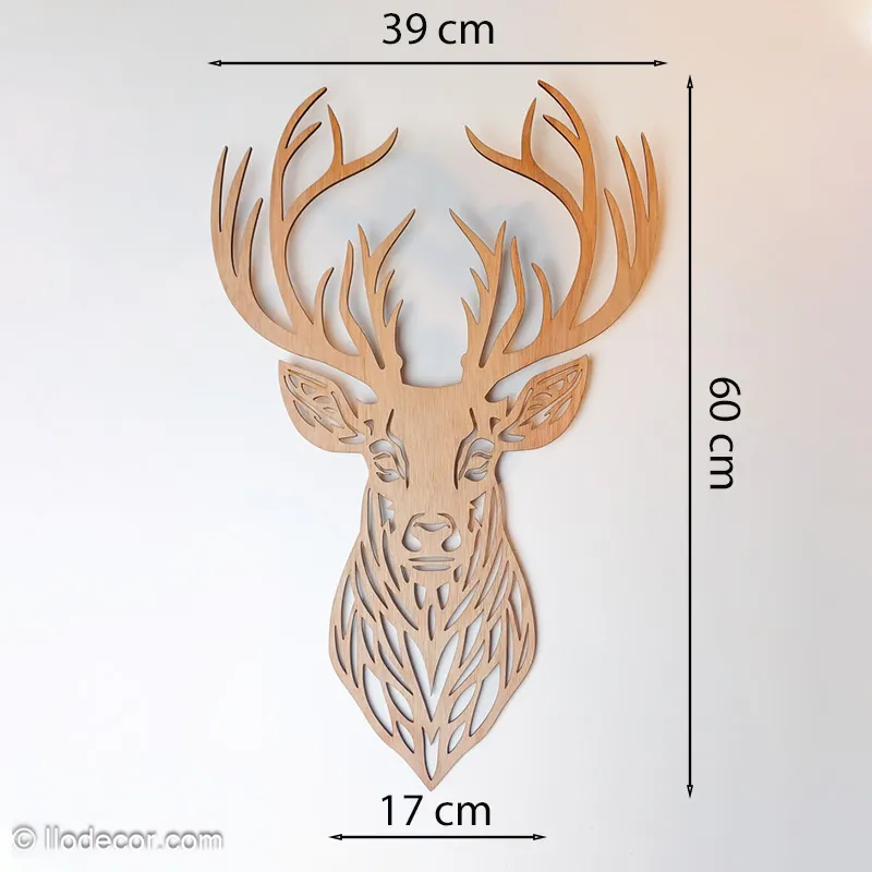 tête de cerf géométrique en bois