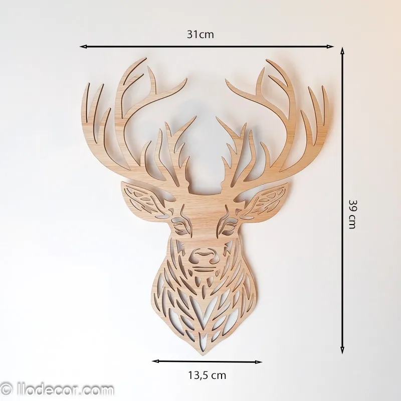 tête de cerf géométrique en bois