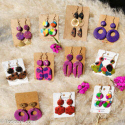 Boucles d'oreilles colorées en polymère 2 éléments