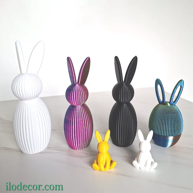 lapin de pâques design japandi – décoration minimaliste en impression 3d